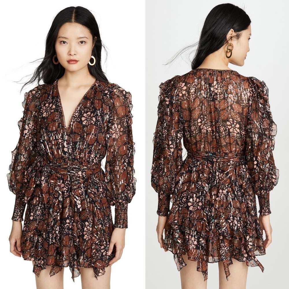 Ulla Johnson Brown Floral Mini Dress